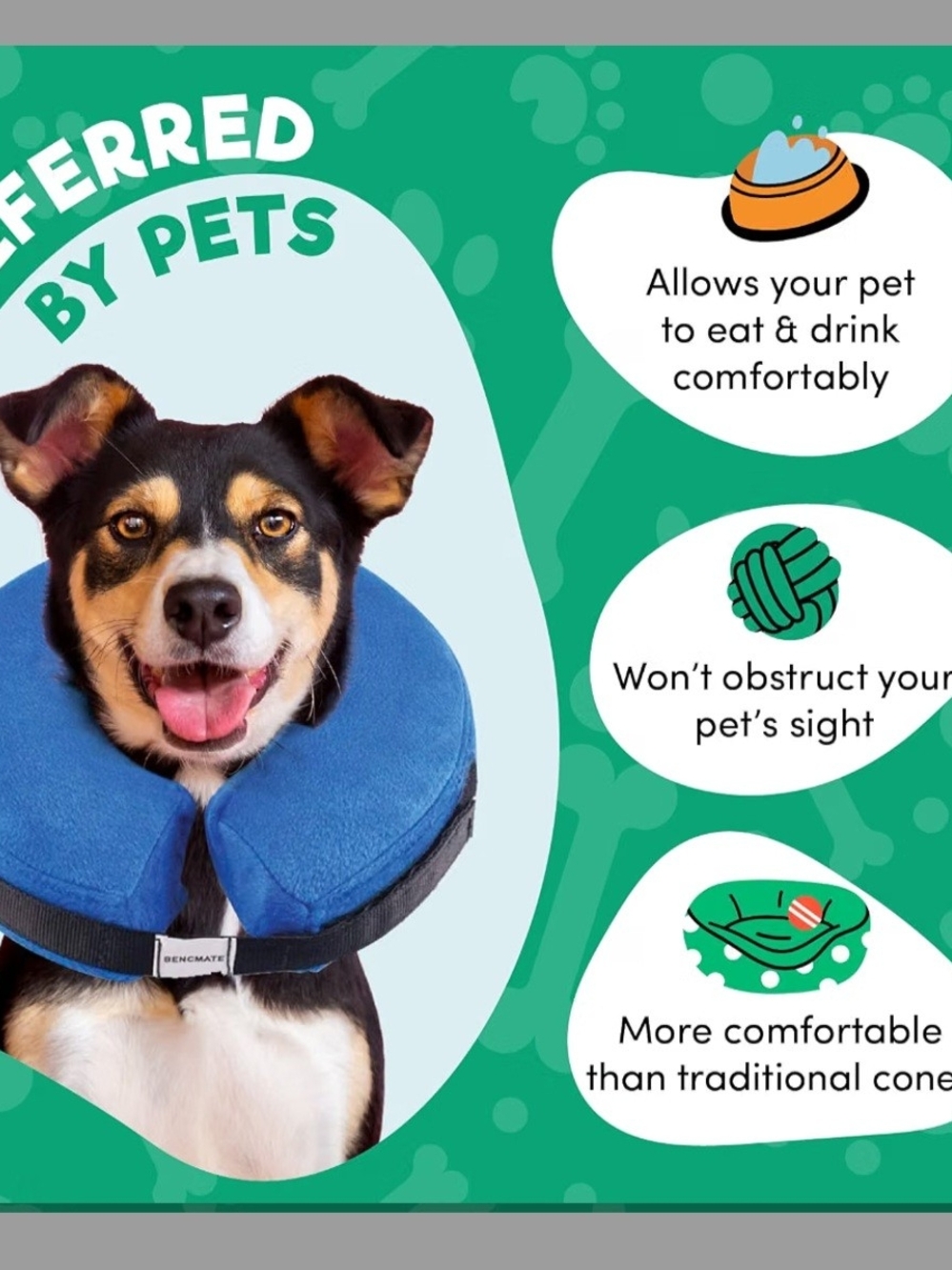 New Inflatable Pet Recovery Collar - Blue Comfort E-Collar
